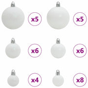 Set di Palle di Natale 61 pz 150 LED Bianco caldo Ø 6 cm
