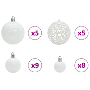 Set di Palle di Natale 61 pz 150 LED Bianco caldo Ø 6 cm