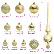 Set di Palle di Natale 120 pz 300 LED Bianco caldo Ø 6 cm