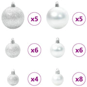 Set di Palle di Natale 61 pz 150 LED Bianco caldo Ø 6 cm