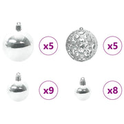 Set di Palle di Natale 61 pz 150 LED Bianco caldo Ø 6 cm
