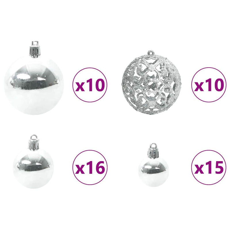Set di Palle di Natale 120 pz 300 LED Bianco caldo Ø 6 cm