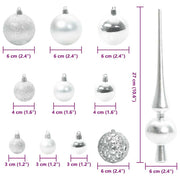 Set di Palle di Natale 120 pz 300 LED Bianco caldo Ø 6 cm