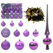 Set di Palle di Natale 61 pz 150 LED Bianco caldo Ø 6 cm