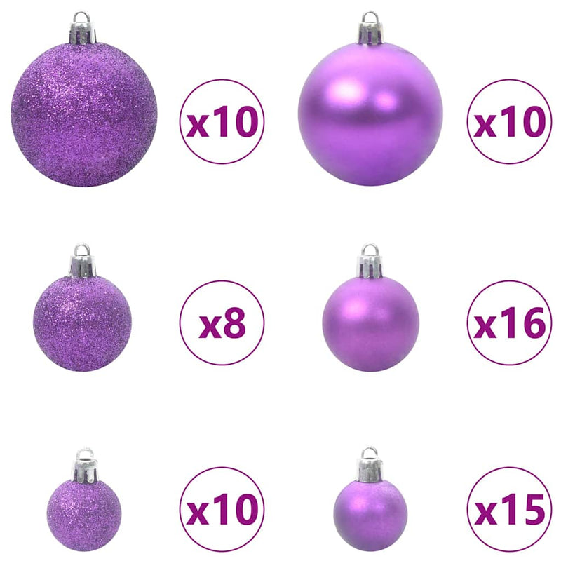 Set di Palle di Natale 120 pz 300 LED Bianco caldo Ø 6 cm