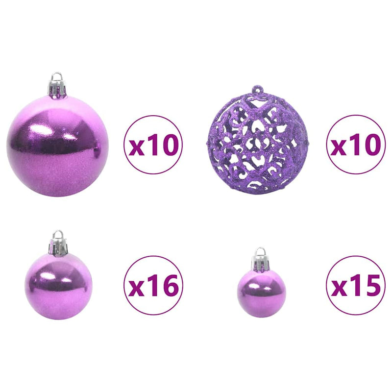 Set di Palle di Natale 120 pz 300 LED Bianco caldo Ø 6 cm