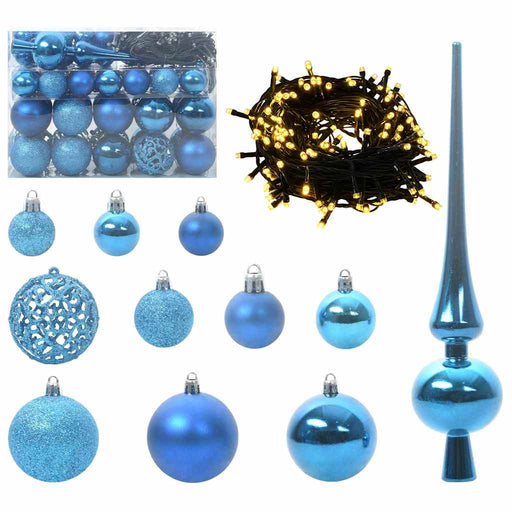 Set di Palle di Natale 61 pz 150 LED Bianco caldo Ø 6 cm