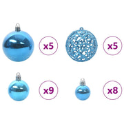 Set di Palle di Natale 61 pz 150 LED Bianco caldo Ø 6 cm