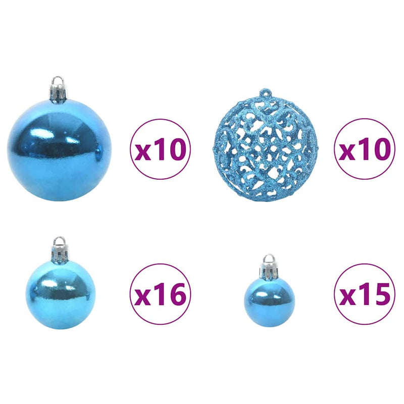 Set di Palle di Natale 120 pz 300 LED Bianco caldo Ø 6 cm