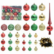 Set di Palle di Natale 61 pz 150 LED Bianco caldo Ø 6 cm