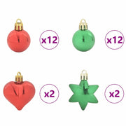 Set di Palle di Natale 40 pz Rosso e Verde Ø 6 cm Plastica