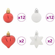 Set di Palle di Natale 40 pz Rosso e Bianco Ø 6 cm Plastica