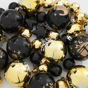 Set di Palle di Natale 40 pz Nero e Oro Ø 6 cm Plastica
