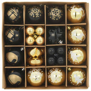 Set di Palle di Natale 40 pz Nero e Oro Ø 6 cm Plastica