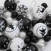 Set di Palle di Natale 40 pz Nero e Bianco Ø 6 cm Plastica