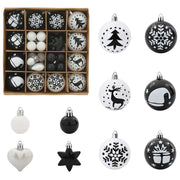 Set di Palle di Natale 40 pz Nero e Bianco Ø 6 cm Plastica