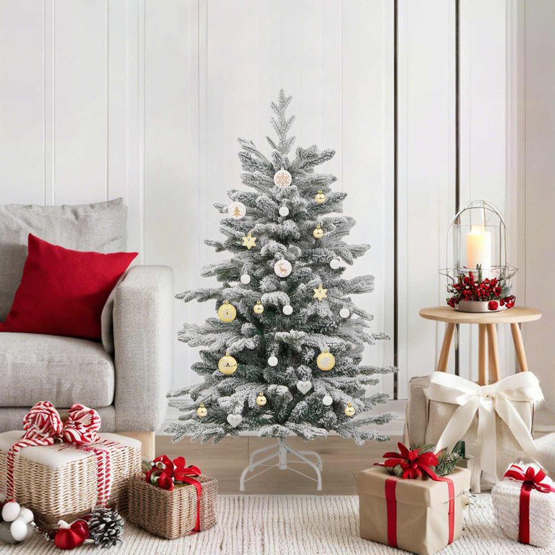 Set di Palle di Natale 40 pz Bianco e Oro Ø 6 cm Plastica