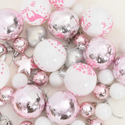 Set di Palle di Natale 40 pz Bianco e Rosa Ø 6 cm Plastica