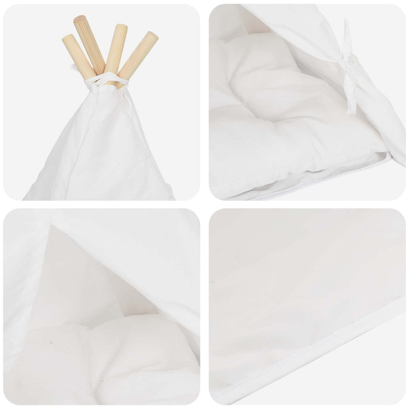 Tenda per animali con cuscino Bianco 40 x 40 x 50 cm Poliestere
