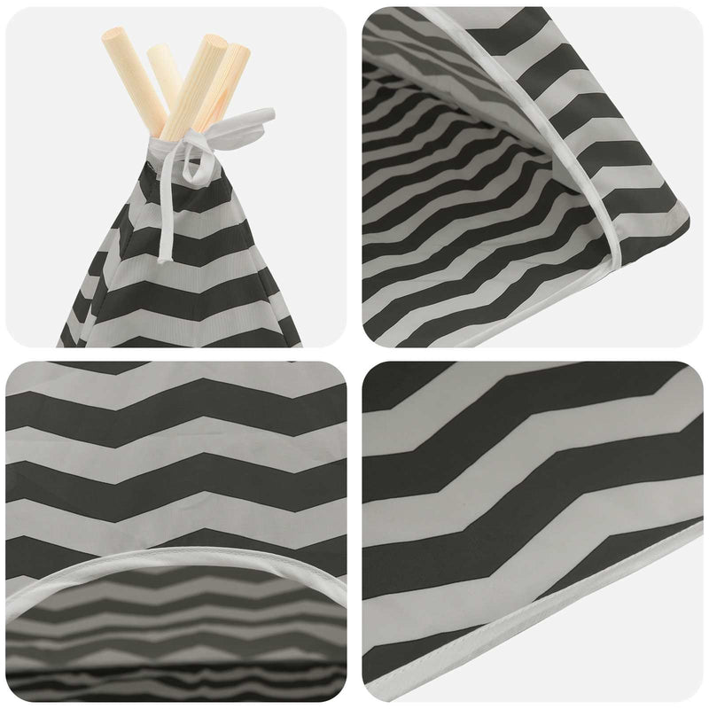 Tenda per animali con cuscino Bianco e Grigio 40 x 40 x 50 cm