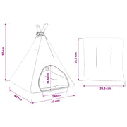 Tenda per animali con cuscino Bianco e Grigio 40 x 40 x 50 cm