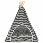 Tenda per animali con cuscino Bianco e Grigio 50 x 50 x 60 cm