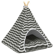 Tenda per animali con cuscino Bianco e Grigio 60 x 60 x 70 cm