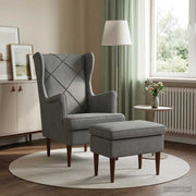 Poltrona con Ottomano 2 pz Grigio Scuro Velluto