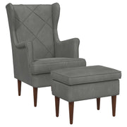 Poltrona con Ottomano 2 pz Grigio Scuro Velluto