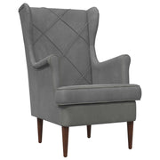 Poltrona con Ottomano 2 pz Grigio Scuro Velluto