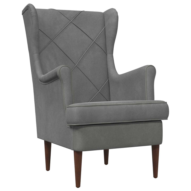Poltrona con Ottomano 2 pz Grigio Scuro Velluto