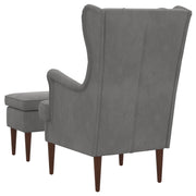 Poltrona con Ottomano 2 pz Grigio Scuro Velluto