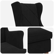 Poltrona con Ottomano 2 pz Nero Velluto