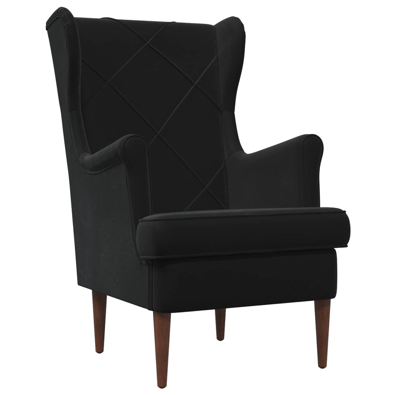 Poltrona con Ottomano 2 pz Nero Velluto