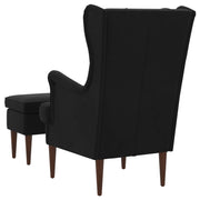 Poltrona con Ottomano 2 pz Nero Velluto