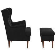 Poltrona con Ottomano 2 pz Nero Velluto