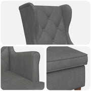 Poltrona con Ottomano 2 pz Grigio Scuro Velluto