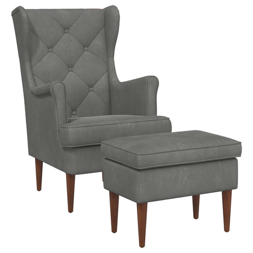 Poltrona con Ottomano 2 pz Grigio Scuro Velluto
