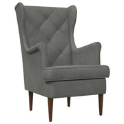 Poltrona con Ottomano 2 pz Grigio Scuro Velluto