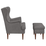 Poltrona con Ottomano 2 pz Grigio Scuro Velluto