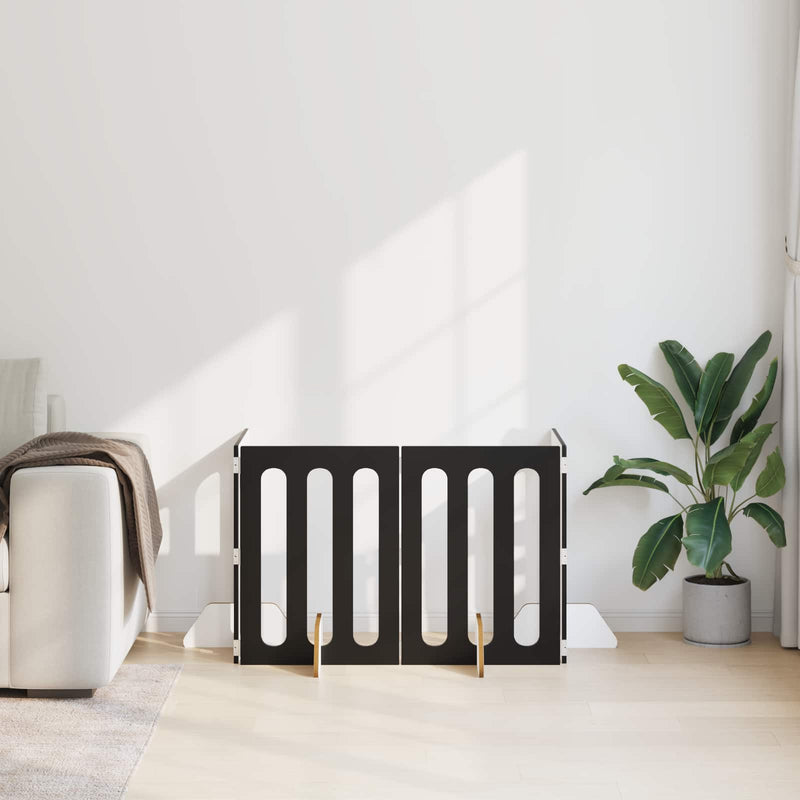 Recinto pieghevole per animali 4 pz Rovere Nero