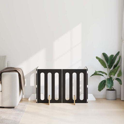 Recinto pieghevole per animali 4 pz Rovere Nero