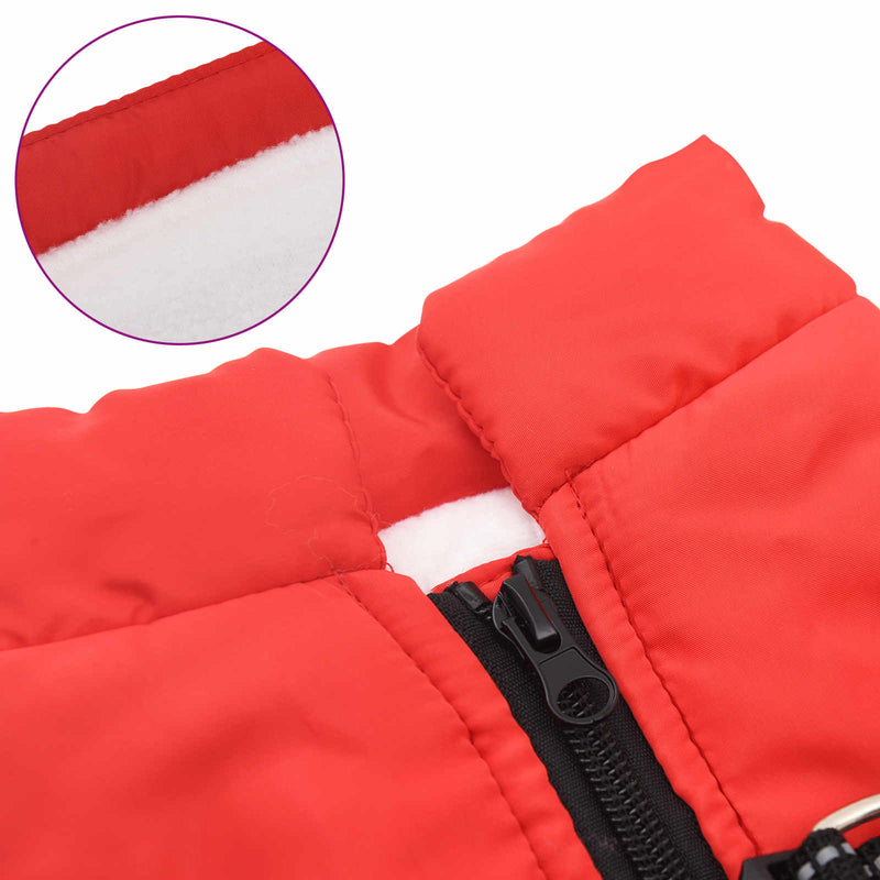 Cappotto per Cani Rosso L24 Pile e Poliestere
