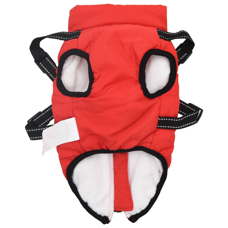 Cappotto per Cani Rosso L24 Pile e Poliestere