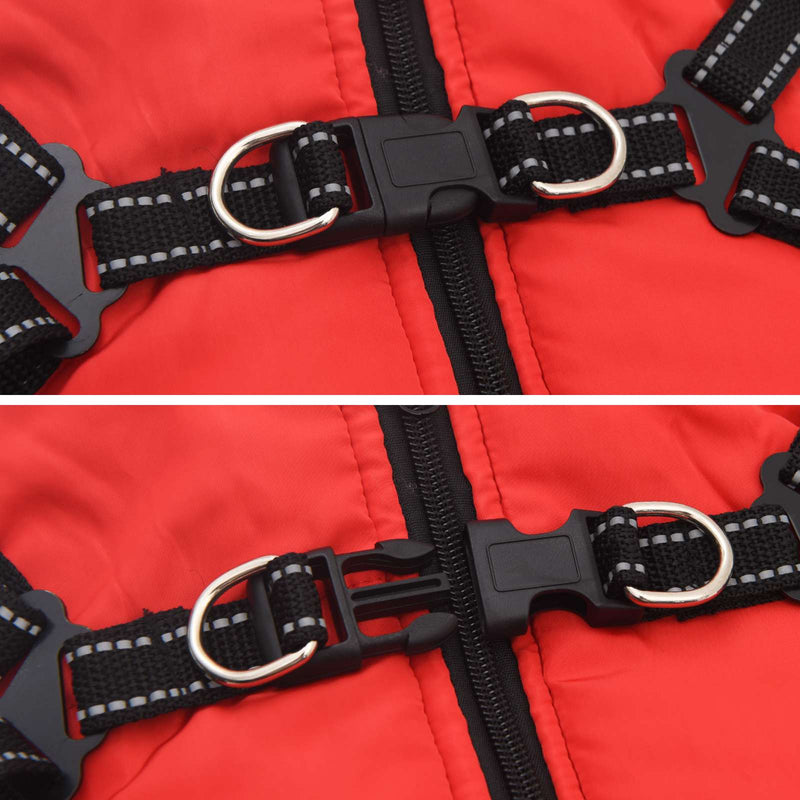 Cappotto per Cani Rosso L36 Pile e Poliestere