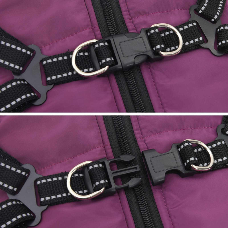 Cappotto per Cani Viola L40 Pile e Poliestere