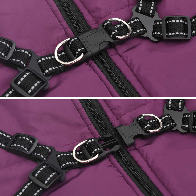 Cappotto per Cani Viola L68 Pile e Poliestere