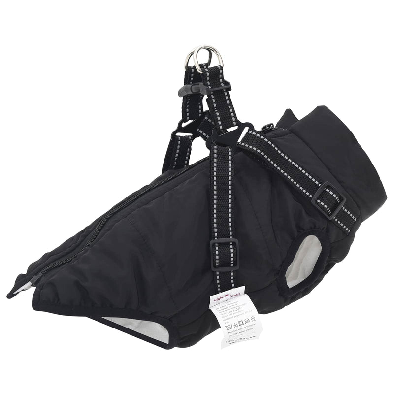 Cappotto per Cani Nero L28 Pile e Poliestere