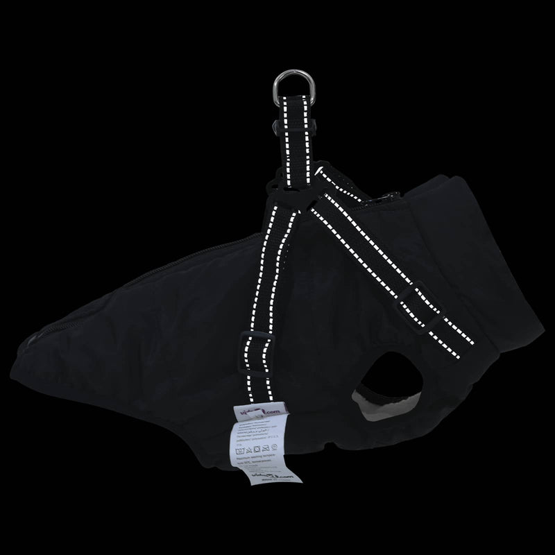 Cappotto per Cani Nero L28 Pile e Poliestere