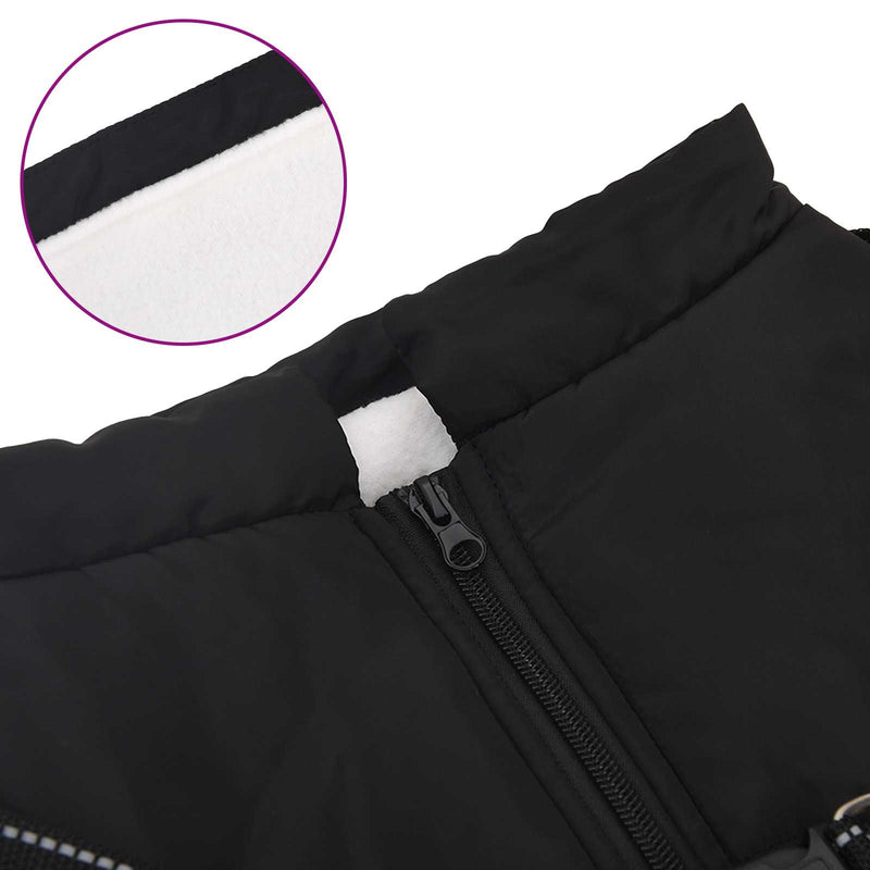 Cappotto per Cani Nero L52 Pile e Poliestere